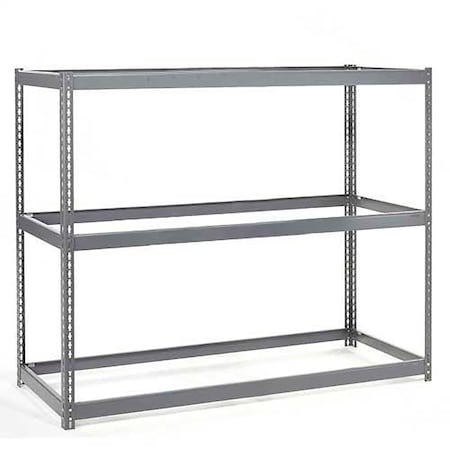 Global Industrial Wide Span Rack 48Wx36Dx84H, 3 Shelves No Deck 1200 Lb Cap. Per Level, Gray B2297123